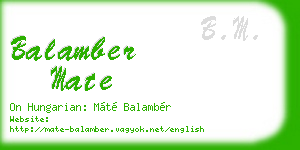 balamber mate business card